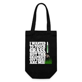 Touching Grass Gamer Shirt | Lustiges Nerd Gaming - Geschenkbeutel für Flaschen - Schwarz - Vorne