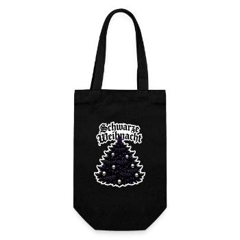 Schwarze Weihnacht Gothic Tannenbaum Fledermaus - Geschenkbeutel für Flaschen - Schwarz - Vorne