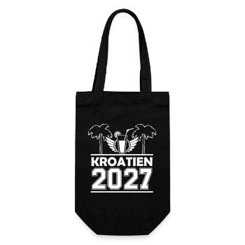 Kroatien 2021 Stranddrink - Geschenkbeutel für Flaschen - Schwarz - Vorne