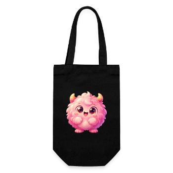 Pink Fluff Monster Kuschelheld - Geschenkbeutel für Flaschen - Schwarz - Vorne