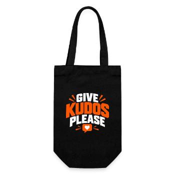 Gebt bitte Kudos-Shirt, Kudos-Laufshirt - Geschenkbeutel für Flaschen - Schwarz - Vorne