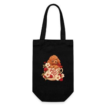 Sweet Fall Days Poodle - Geschenkbeutel für Flaschen - Schwarz - Vorne