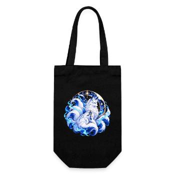 Lunar Spirit Fox - Geschenkbeutel für Flaschen - Schwarz - Vorne