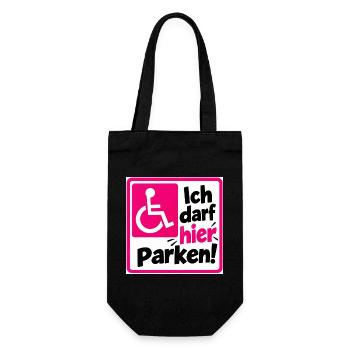 Ich darf hier Parken Sign - Geschenkbeutel für Flaschen - Schwarz - Vorne