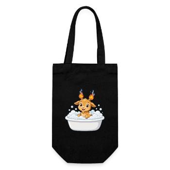 Cute Bathtub Fire Goat Shirt Badewanne Feuer Ziege - Geschenkbeutel für Flaschen - Schwarz - Vorne
