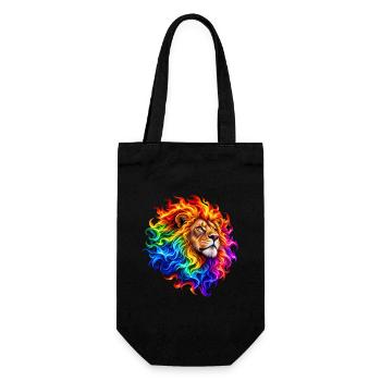 Feuerregenbogenlöwe - Geschenkbeutel für Flaschen - Schwarz - Vorne