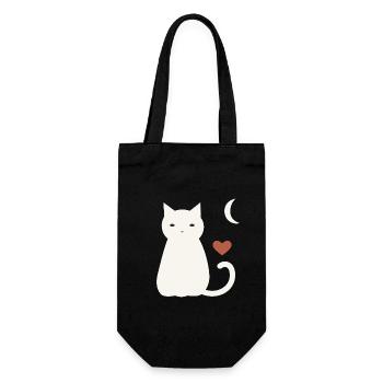 Halloween Katze Herren - Geschenkbeutel für Flaschen - Schwarz - Vorne