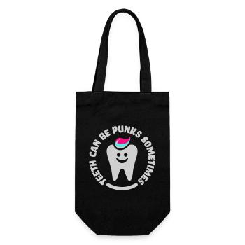 teeth punk zahn - Gift Bag for Bottles - black - Front