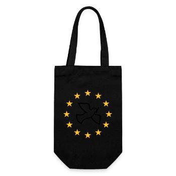 Europäische Friedenstaube - Geschenkbeutel für Flaschen - Schwarz - Vorne