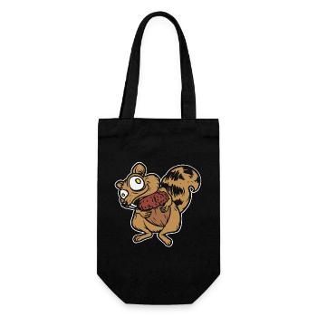 Super lustiges Eichhörnchen - lustiges Tier - Geschenkbeutel für Flaschen - Schwarz - Vorne