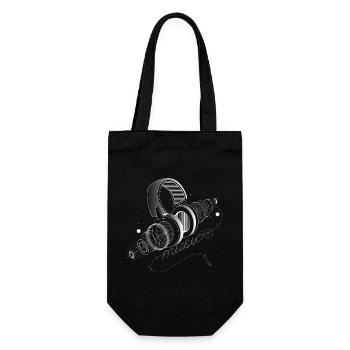 Items of headphones - Gift Bag for Bottles - black - Front