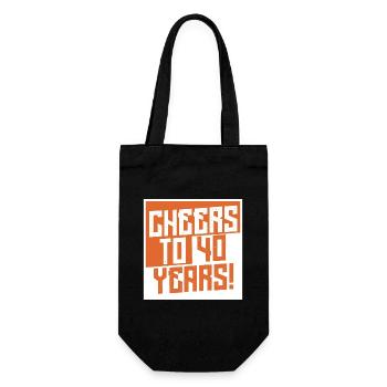 Cheers to 40 Years - Geschenkbeutel für Flaschen - Schwarz - Vorne