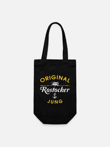 Original Rostocker Jung - Geschenkbeutel für Flaschen - Schwarz