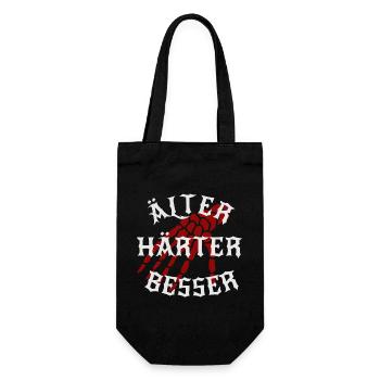 Älter, Härter, Besser - Geschenkbeutel für Flaschen - Schwarz - Vorne