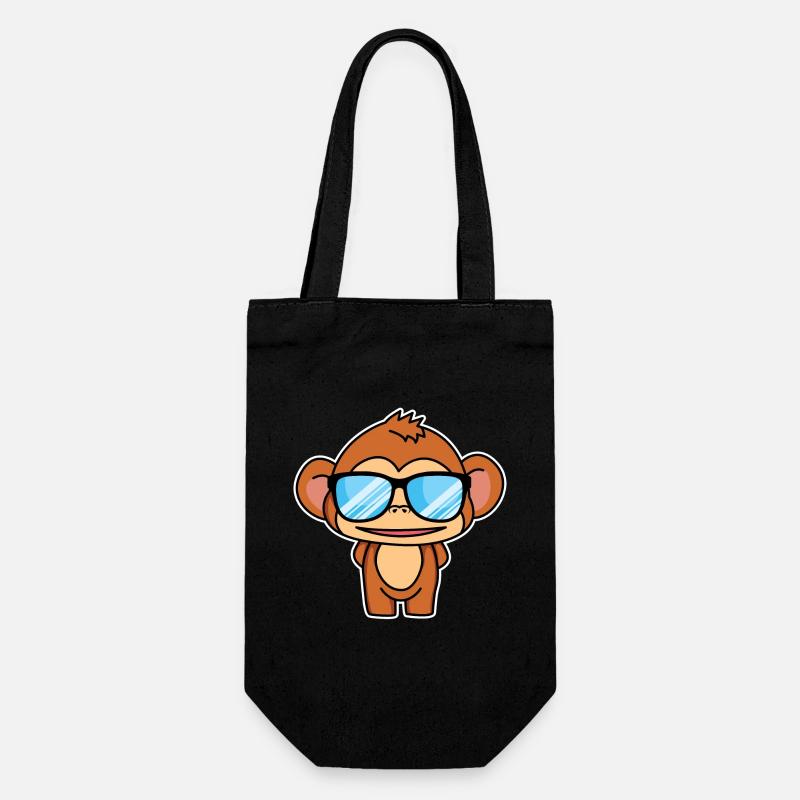 Cleveres Äffchen - Geschenkbeutel für Flaschen - Schwarz