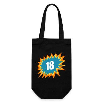 18 colorful, 18, 18. GB, of age - Gift Bag for Bottles - black - Front