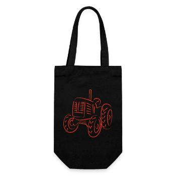 Rustic Tractor Silhouette Design - Gift Bag for Bottles - black - Front