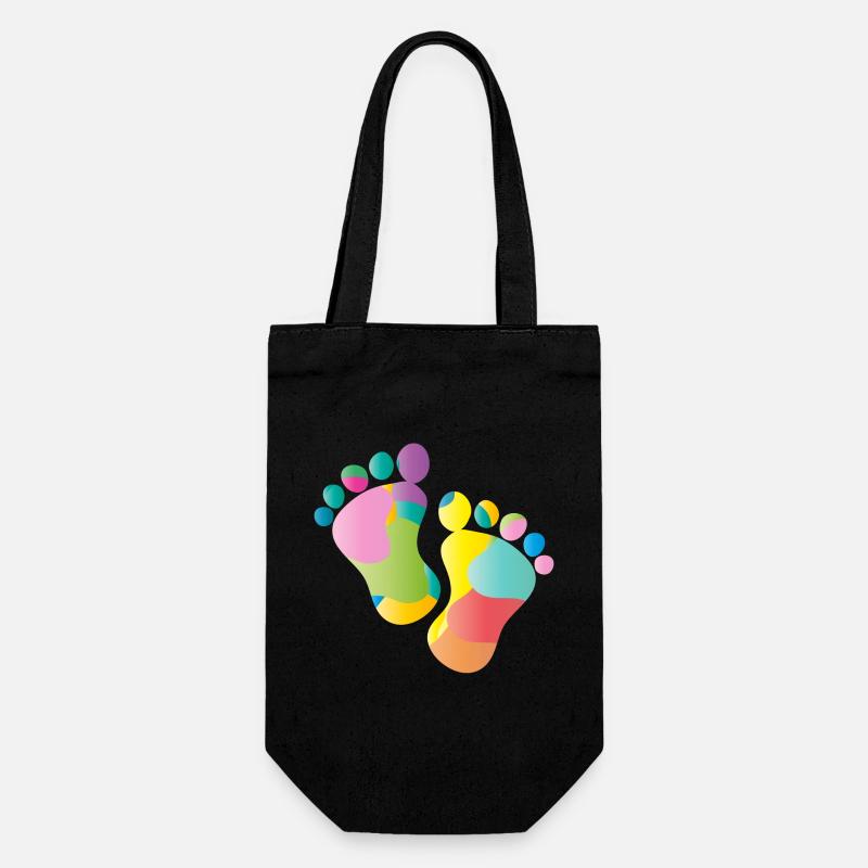 empreintes colorées de bébé - Sac à bouteille - noir