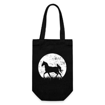 Pferd Pferde Reiten - Geschenkbeutel für Flaschen - Schwarz - Vorne
