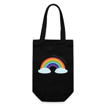 Dire arc-en-ciel, je crois aux arcs-en-ciel - Sac à bouteille - noir - Devant
