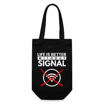 Dépendance au téléphone portable, dépendance au smartphone, nomophobie, signal WiFi - Sac à bouteille - noir - Devant