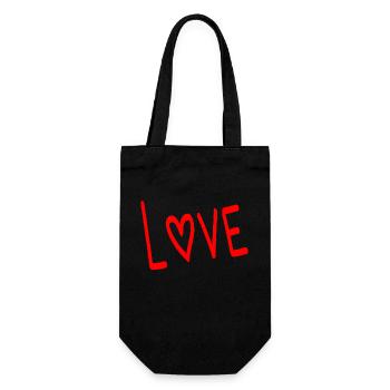 VALENTINSTAG. ICH LIEBE DICH. ICH LIEBE DICH. LIEBE. LIEBE - Geschenkbeutel für Flaschen - Schwarz - Vorne