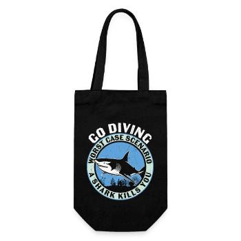 Tauchen Taucher Scuba Diving - Geschenkbeutel für Flaschen - Schwarz - Vorne