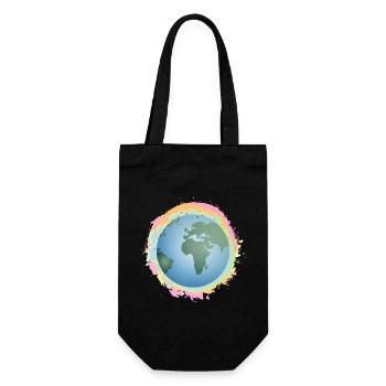colorful planet Earth with green continents - Gift Bag for Bottles - black - Front
