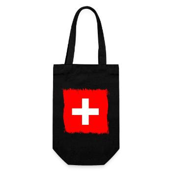 Cadeau du drapeau suisse suisse - Sac à bouteille - noir - Devant