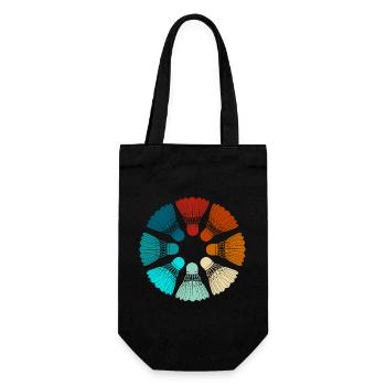 Badminton - Shuttlecocks Colorful - Gift Bag for Bottles - black - Front