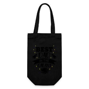 Best dad in the galaxy - Geschenkbeutel für Flaschen - Schwarz - Vorne