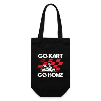 Kartbahn Karting Kartsport Rennfahrer - Geschenkbeutel für Flaschen - Schwarz - Vorne