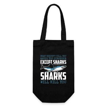 Grand requin blanc Mer Eau de Voile - Sac à bouteille - noir - Devant