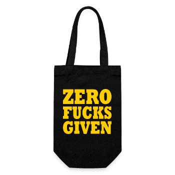 Zero fucks given - Geschenkbeutel für Flaschen - Schwarz - Vorne