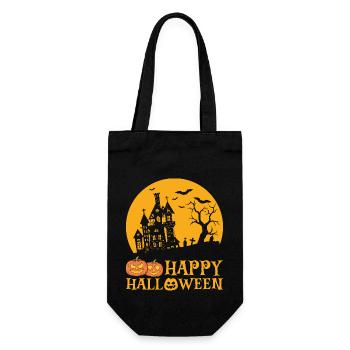 Halloween Fledermaus Kürbis - Geschenkbeutel für Flaschen - Schwarz - Vorne