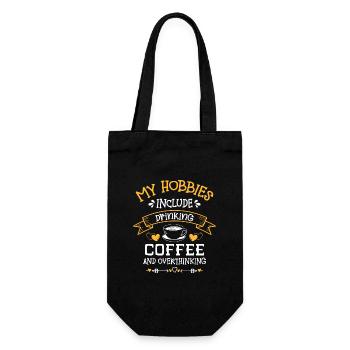 Kaffeebohne Tasse Müdigkeit Trinken - Geschenkbeutel für Flaschen - Schwarz - Vorne