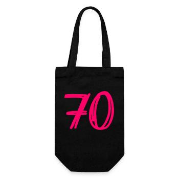 70 YEARS. 70TH ANNIVERSARY. BIRTHDAY 70 YEARS. 70 - Gift Bag for Bottles - black - Front