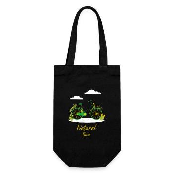 Cycling Nature Clouds Biker green Gift - Gift Bag for Bottles - black - Front