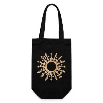 Étoile dorée radieuse comme cadre - Sac à bouteille - noir - Devant