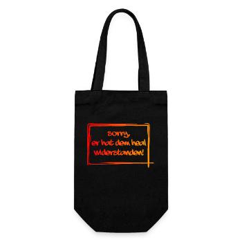 Sorry, er hat dem heal widerstanden - Geschenkbeutel für Flaschen - Schwarz - Vorne