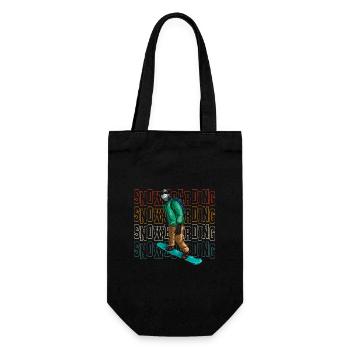 Snowboarding Ski - Geschenkbeutel für Flaschen - Schwarz - Vorne
