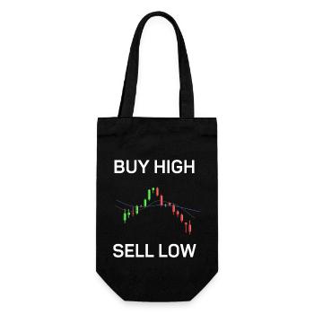 Buy high, sell low, fun - Gift Bag for Bottles - black - Front