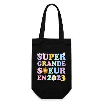 Super grande soeur 2023 annonce naissance bébé - Sac à bouteille - noir - Devant