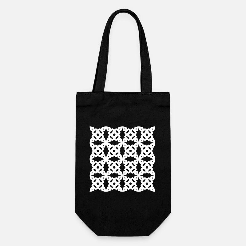 White Celtic pattern - Gift Bag for Bottles - black