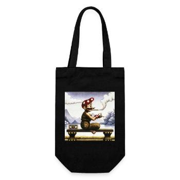 Peinture ukiyo-e d’un homme fumant. - Sac à bouteille - noir - Devant