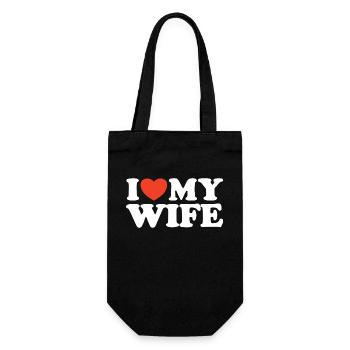 J’aime ma femme Chemise coeur - Sac à bouteille - noir - Devant