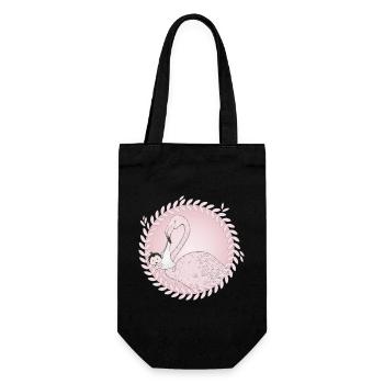 Flamingo amène le bébé au lieu de la cigogne - Sac à bouteille - noir - Devant