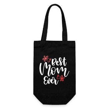 Beste Mutter aller Zeiten - Geschenkbeutel für Flaschen - Schwarz - Vorne
