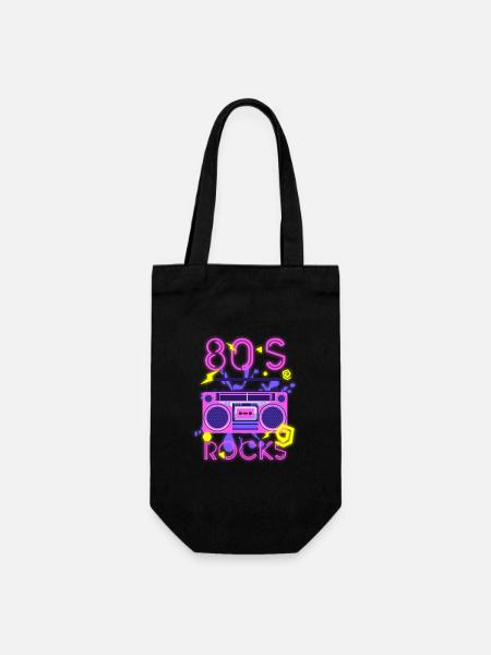 80er Musik - Geschenkbeutel für Flaschen - Schwarz