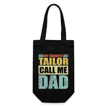 Vintage Mein Lieblingsschneider nennt mich Papa Vaters D - Geschenkbeutel für Flaschen - Schwarz - Vorne